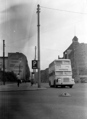 Németország, Berlin, Kelet-Berlin, Friedrichstrasse a Clair-Waldoff-Strasse torkolatától az Oranienburger Strasse felé nézve., 1964, Barbjerik Ferenc, NDK, emeletes autóbusz, Kelet-Berlin, Bautzen DO 54, Fortepan #148826