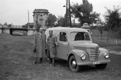 Magyarország, Újszeged, Szeged, Alsókikötő sor, háttérben a Belvárosi híd vámháza., 1955, Fortepan/Album027, Framo-márka, Fortepan #148965