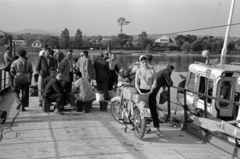 Magyarország, a Szob-Pilismarót komp útban Szob felé., 1961, Fortepan/Album027, motorkerékpár, rendszám, Fortepan #149088