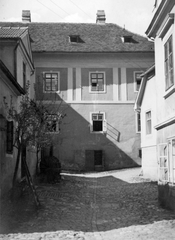 1920, Barna Ádám, street view, ladder, cobblestones, Fortepan #14918