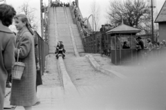 Magyarország, Városliget,Vidámpark, Budapest XIV., Ródli., 1954, Fortepan/Album027, Budapest, pavilon, pénztár, vidámpark, Fortepan #149311