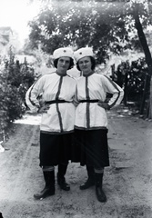 1945, Tóth Árpád, double portrait, women, Fortepan #149358