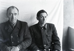 1945, Tóth Árpád, double portrait, men, Fortepan #149364