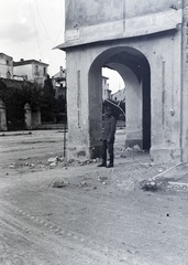 Olaszország, Conegliano, Viale Giosuè Carducci - Via Giuseppe Mazzini sarok., 1917, Tóth Árpád, első világháború, katona, Fortepan #149484