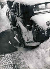 1936, Szöllősy Kálmán, number plate, changing tyre, Fortepan #149500