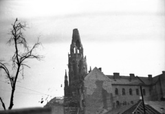 Hungary, Budapest IX., Üllői út, Örökimádás templom., 1957, Kiszely György, ruins, damaged building, Budapest, Fortepan #150521