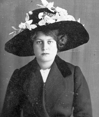 1903, Saly Noémi, portrait, fashion, hat, woman, Fortepan #15054