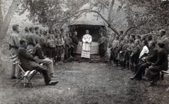 Hungary, a pécsi Ciszterci Rend Nagy Lajos Gimnáziuma és Kollégiuma 47. Szent László Cserkészcsapata táborozáson., 1924, Varga Csaba dr., camp, liturgy, priest, scouting, Fortepan #150551