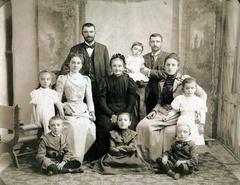 Slovakia, Kežmarok, 1900, Kőszegi Anna, family, tableau, generations, Fortepan #151145