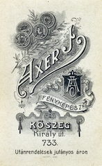 1909, Kőszegi Anna, műterem, fényképész, hátlap, Fortepan #151210