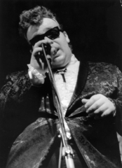 1989, Szigetváry Zsolt, shades, microphone, bottom view, Fortepan #151949