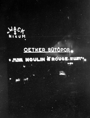 Magyarország, Budapest VI., Oktogon (Mussolini tér)., 1938, Saly Noémi, neonreklám, Budapest, Fortepan #15211