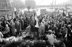 Hungary, Budapest V., Petőfi tér, március 15-i ünnepség és politikai demonstráció., 1989, Szigetváry Zsolt, Budapest, Fortepan #152135