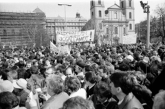 Hungary, Budapest V., Petőfi tér, március 15-i ünnepség és politikai demonstráció., 1989, Szigetváry Zsolt, Budapest, regime change, Fortepan #152138