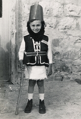 1952, Glück Tibor, costume, kid, false beard, Fortepan #153590