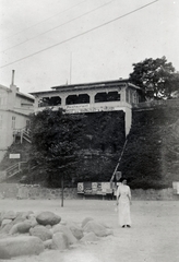 Németország, Sassnitz, Strandpromenade, háttérben a Böttchers Hotel Pavillon-ja., 1914, Szesztay család, Fortepan #154143