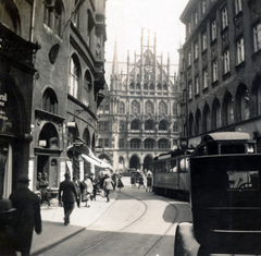 Németország, München, Rindermarkt az Új Városháza régi épületrésze felé nézve., 1931, Szesztay család, Fortepan #154227