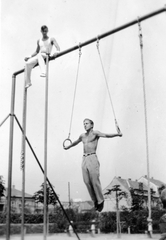 1935, Orosz Heléna, Exercise Equipment, half-naked, strong, Fortepan #15469