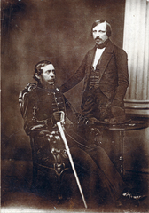 Amerikai Egyesült Államok, Massachusetts állam, Boston, Kossuth Lajos és titkára, Pulszky Ferenc. A felvétel 1852-ben készült., 1900, Szarvasy Mihály, szabadkőműves, politikus, kard, Fortepan #154955