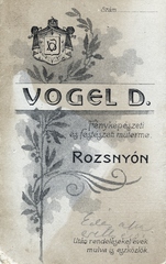 Szlovákia, Rozsnyó, Vogel D. fényképészeti és festészeti műterme., 1918, Török Gyöngyvér, hátlap, Fortepan #155357