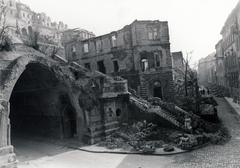 Magyarország, Budapest I., az Alagút bejárata az Alagút utca felől, szemben a Váralja utca., 1945, Fortepan, Budapest, háborús kár, lépcső, Fortepan #155528