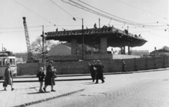 Hungary, Budapest I., Alkotás utca - Krisztina körút sarok, az utascsarnok vasbetonszerkezete a Déli pályaudvar átépítése idején., 1962, Racsmány Dömötör, Budapest, Fortepan #156009