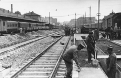 Hungary, Budapest I., Déli pályaudvar az átépítése idején a Márvány utca irányába nézve., 1962, Racsmány Dömötör, Budapest, construction, railway, rails, Fortepan #156023