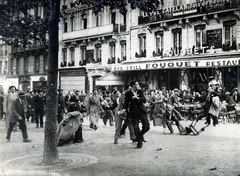 Franciaország, Párizs, Avenue des Champs-Élysées 99., Fouquet&#39;s étterem., 1937, Reklámélet folyóirat, tüntetés, Fortepan #156181