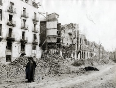 Spanyolország, Teruel, Paseo del Óvalo a Ronda Ambeles felé nézve., 1938, Reklámélet folyóirat, háborús kár, Fortepan #156188