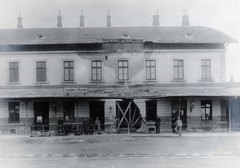 Ukraine, Syanky, vasútállomás., 1915, Glatz Ödön, First World War, war damage, train station, Cyrillic alphabet, Fortepan #156448