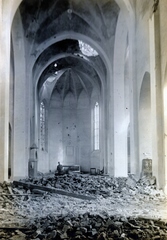 Ukraine, Kamianka-Buzka, (ekkor Kamjanka-Sztrumilivszka vagy Sztrumilova), Mária mennybementele templom., 1915, Glatz Ödön, First World War, war damage, church interior, Fortepan #156472