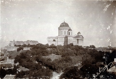 Magyarország, Esztergom, kilátás Szent Tamás-hegyről a Várhegy és a Bazilika felé., 1900, Glatz Ödön, Bazilika, látkép, vár, Fortepan #156528