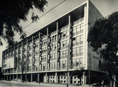 Magyarország, Budapest VI., Dózsa György út 84., a MÉMOSZ (Magyarországi Építőipari Munkások Országos Szövetsége) székháza., 1953, Preisich család, Budapest, modern építészet, középület, Fortepan #158031