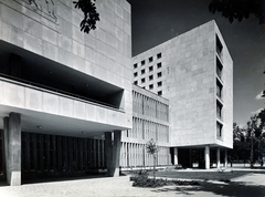 Hungary, Budapest VI., Dózsa György út 84., a MÉMOSZ (Magyarországi Építőipari Munkások Országos Szövetsége) székháza., 1952, Preisich család, Budapest, public building, modern architecture, Gábor Preisich-design, Fortepan #158076