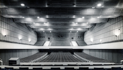 Hungary, Budapest VI., Városligeti (Gorkij) fasor, Építők Rózsa Ferenc Művelődési Háza, nagyterem., 1952, Preisich család, Budapest, auditorium, culture room, Gábor Preisich-design, Fortepan #158084