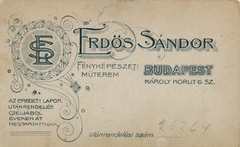 Magyarország, Budapest V., Károly körút 6., Erdős Sándor fényképészeti műterme., 1900, Latin, műterem, fényképész, hátlap, Budapest, Fortepan #158202