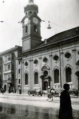 Ausztria, Innsbruck, Maria Theresien Strasse, szemben a Spitalskirche., 1928, Preisich család, toronyóra, Fortepan #158440