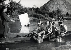 1948, Ráday Mihály, filming, boat, movie camera, Fortepan #158955