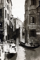 Italy, Venice, kilátás a Ponte de l'Anzolo felől a Rio del Mondo Novo felé, jobbra a Rio di Palazzo (vagy Rio de la Canonica)., 1924, Breuer Pál, Fortepan #159868