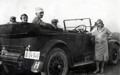 1930, Kurutz Márton, automobil, rendszám, bőr sapka, lányok-járművek, Fortepan #160089