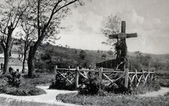 Magyarország, Eger, Gárdonyi Géza sírja a várban., 1931, Kurutz Márton, síremlék, kereszt_jelkép, Fortepan #160117