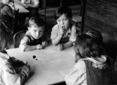 1949, Kakuk László, table, kids, nursery, Fortepan #160224