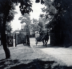 Magyarország,Balaton, Paloznak, 1938, Boda Balázs, fogat, kapu, Fortepan #160440