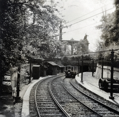 Hungary, Budapest XIV., a Millenniumi Földalatti Vasút a Hősök tere felől tart az Állatkert felé (bal oldali közlekedés)., 1940, Boda Balázs, Budapest, rails, Fortepan #160649