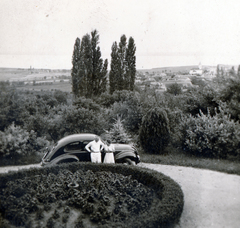 Hungary,Lake Balaton, Paloznak, Pongrácz-kastély., 1940, Boda Balázs, picture, flower bed, Fortepan #160660