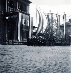 Magyarország, Budapest VIII., Keleti pályaudvar, érkezési oldal. A felvétel III. Viktor Emánuel olasz király Budapestre érkezése alkalmával, 1937. május 19-én készült., 1937, Zsembery Bendegúz, Budapest, Fortepan #160928