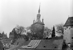 Romania,Transylvania, Sighişoara, háttérben az Óratorony., 1958, Szent-tamási Mihály, clock tower, Fortepan #16100