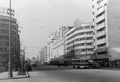 Romania, Bucharest, előtérben a Bulevardul Nicolae Bălcescu, szemben a Bulevardul General Gheorghe Magheru., 1958, Szent-tamási Mihály, tram, movie theater, Fortepan #16108