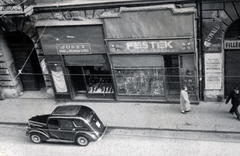 Hungary, Budapest VII., Király utca 87., 1949, Márk Iván, Budapest, plan view, automobile, store display, Closed Shop, Fortepan #161319