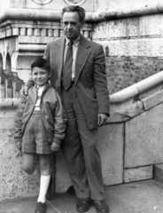 Hungary, Halászbástya, Budapest I., 1957, Márk Iván, Budapest, shorts, kid, Fortepan #161380